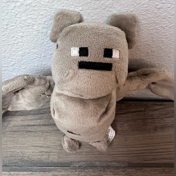 Minecraft Gray Bat Plush 2014 Jazwares Mojang 7" Stuffed Animal Halloween decor - Picture 2 of 8